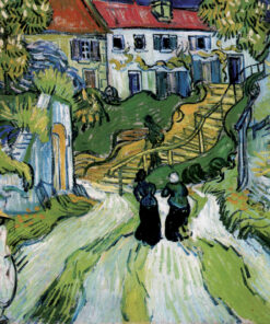 Museum Gicléeprint - Rue à Auvers avec Escalier de Vincent van Gogh