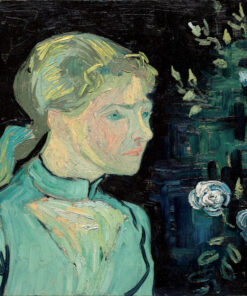 Museum Gicléeprint - Portrait d'Adeline Ravoux sur Fond de Fleurs de Vincent van Gogh