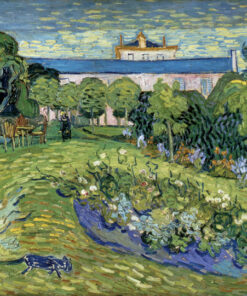 Museum Gicléeprint - Le Jardin de Daubigny avec un Chat Bleu de Vincent van Gogh